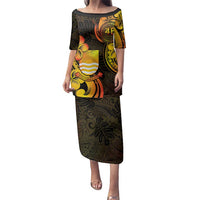 Personalised Kiribati Independence Day Family Matching Puletasi and Hawaiian Shirt 46th Anniversary
