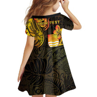 Personalised Kiribati Independence Day Family Matching Short Sleeve Bodycon Dress and Hawaiian Shirt 46th Anniversary LT05 - Polynesian Pride