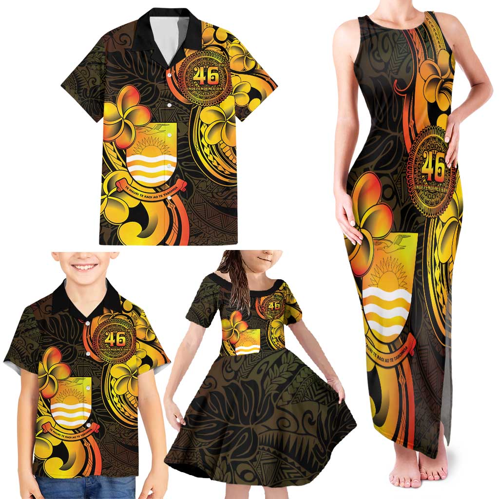 Personalised Kiribati Independence Day Family Matching Tank Maxi Dress and Hawaiian Shirt 46th Anniversary LT05 - Polynesian Pride