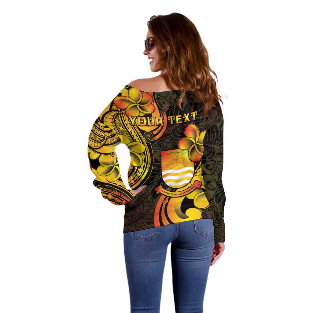 Personalised Kiribati Independence Day Off Shoulder Sweater 46th Anniversary