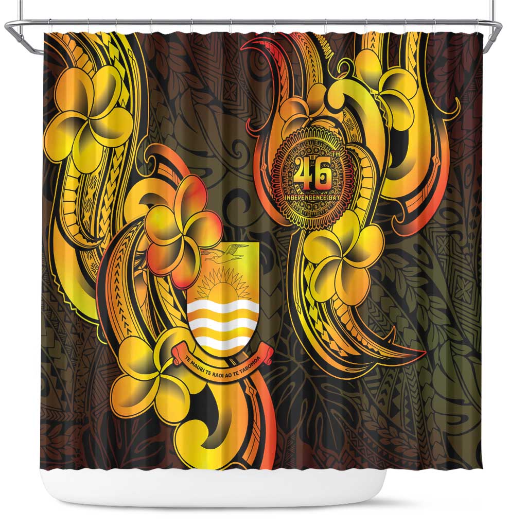 Personalised Kiribati Independence Day Shower Curtain 46th Anniversary LT05 Yellow - Polynesian Pride