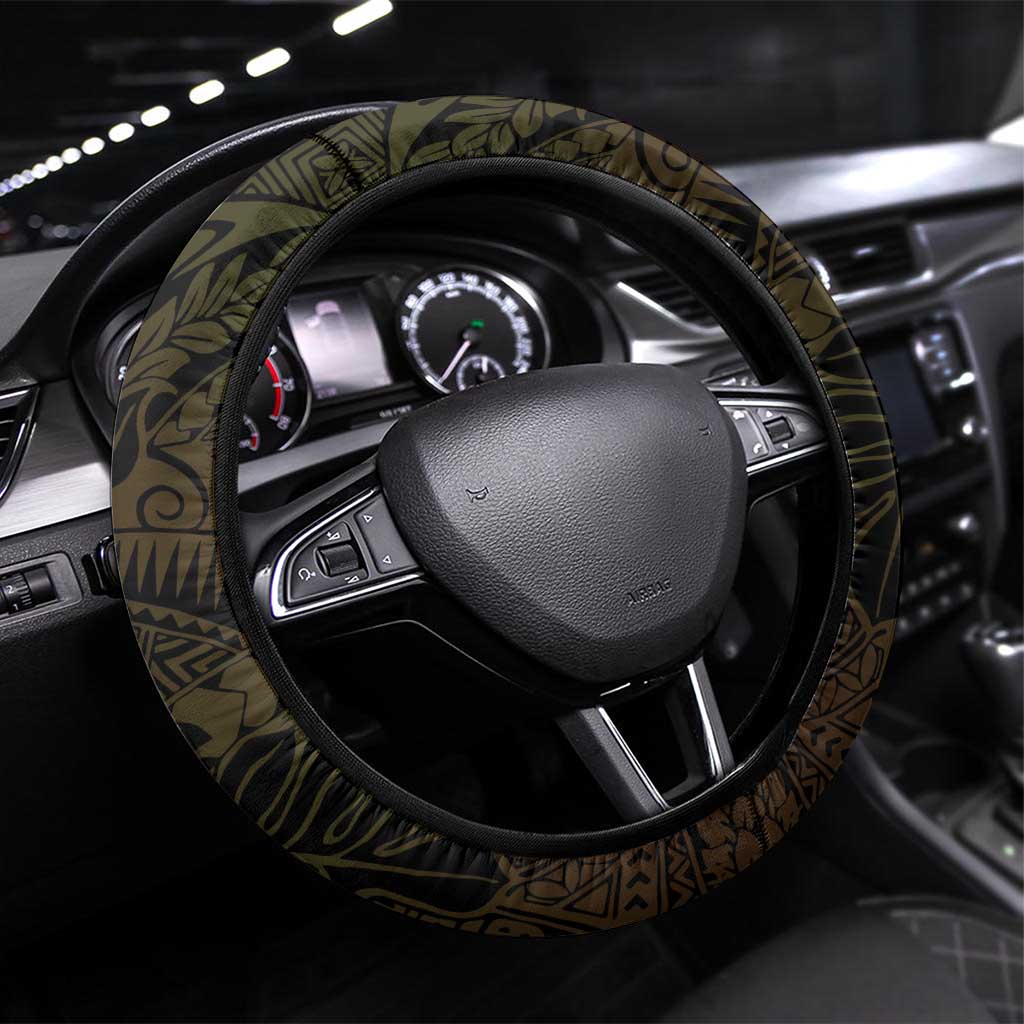 Kiribati Independence Day Steering Wheel Cover 46th Anniversary LT05 Universal Fit Yellow - Polynesian Pride