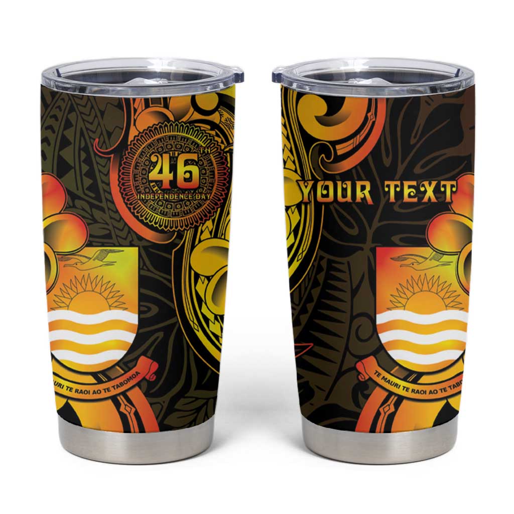Personalised Kiribati Independence Day Tumbler Cup 46th Anniversary LT05 Yellow - Polynesian Pride