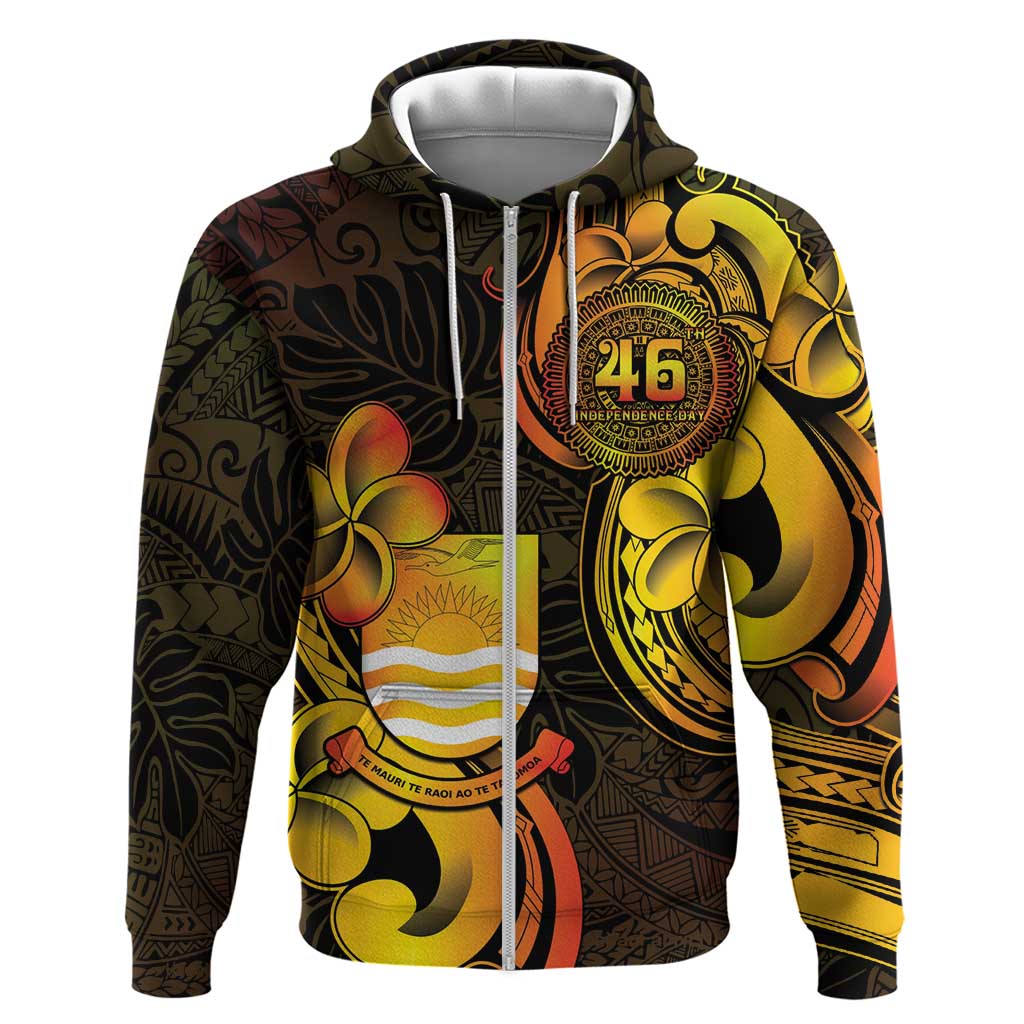 Personalised Kiribati Independence Day Zip Hoodie 46th Anniversary LT05 Zip Hoodie Yellow - Polynesian Pride