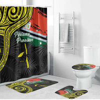 Vanuatu Penama Day Bathroom Set Grunge Flag Style - Polynesian Pride