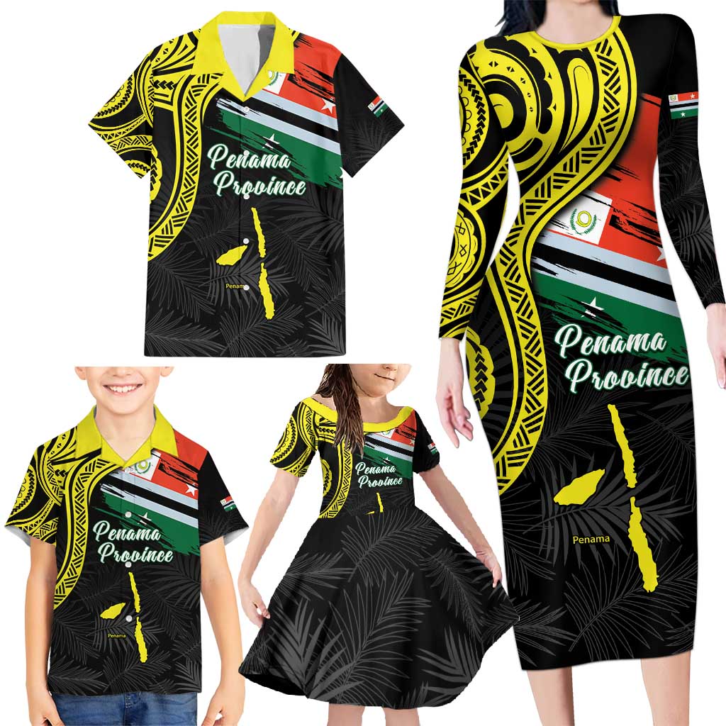 Personalised Vanuatu Penama Day Family Matching Long Sleeve Bodycon Dress and Hawaiian Shirt Grunge Flag Style LT05 - Polynesian Pride