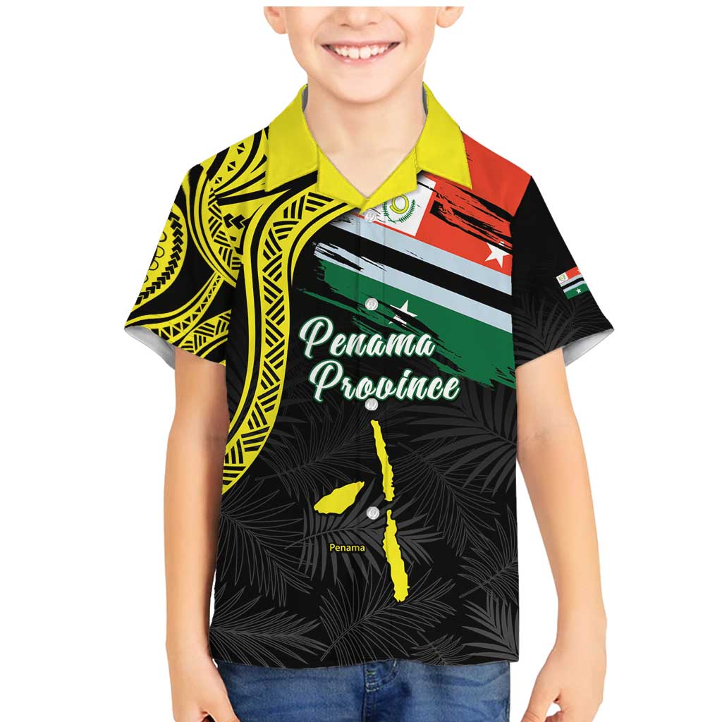 Personalised Vanuatu Penama Day Family Matching Mermaid Dress and Hawaiian Shirt Grunge Flag Style LT05 Son's Shirt Black - Polynesian Pride
