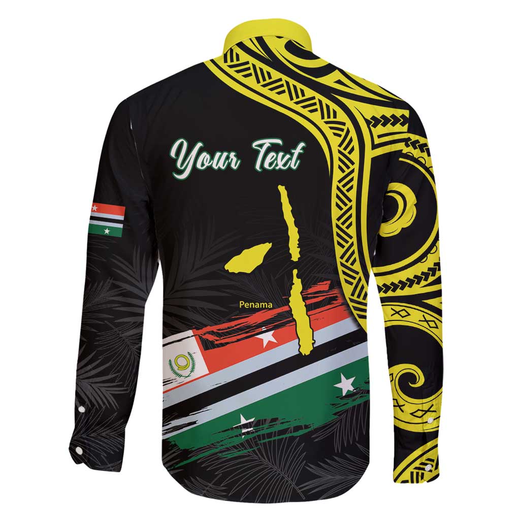 Personalised Vanuatu Penama Day Family Matching Off Shoulder Short Dress and Hawaiian Shirt Grunge Flag Style LT05 - Polynesian Pride