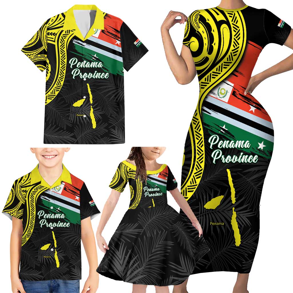 Personalised Vanuatu Penama Day Family Matching Short Sleeve Bodycon Dress and Hawaiian Shirt Grunge Flag Style LT05 - Polynesian Pride