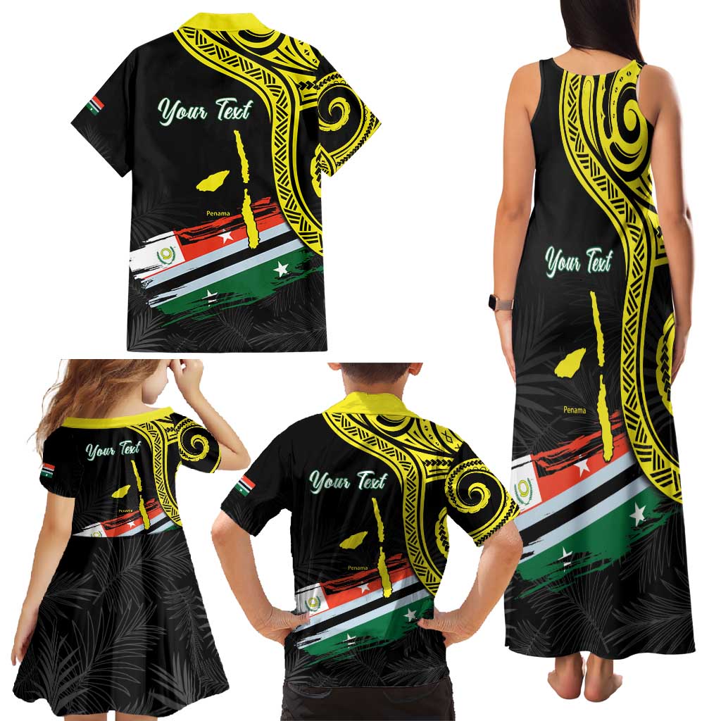 Personalised Vanuatu Penama Day Family Matching Tank Maxi Dress and Hawaiian Shirt Grunge Flag Style LT05 - Polynesian Pride