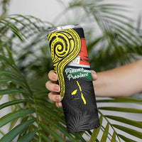 Personalised Vanuatu Penama Day Skinny Tumbler Grunge Flag Style - Polynesian Pride