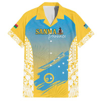 Personalised Vanuatu Sanma Day Family Matching Long Sleeve Bodycon Dress and Hawaiian Shirt Special Style LT05 Dad's Shirt - Short Sleeve Yellow - Polynesian Pride