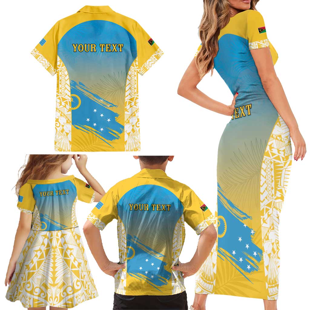 Personalised Vanuatu Sanma Day Family Matching Short Sleeve Bodycon Dress and Hawaiian Shirt Special Style LT05 - Polynesian Pride