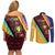 Love Torba PNG Day Couples Matching Off Shoulder Short Dress and Long Sleeve Button Shirt Together We Grow - Polynesian Pride