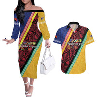 Love Torba PNG Day Couples Matching Off The Shoulder Long Sleeve Dress and Hawaiian Shirt Together We Grow LT05 Colorful - Polynesian Pride