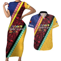 Love Torba PNG Day Couples Matching Short Sleeve Bodycon Dress and Hawaiian Shirt Together We Grow LT05 Colorful - Polynesian Pride