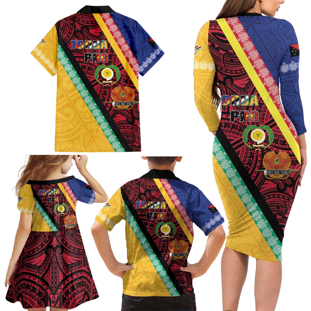 Love Torba PNG Day Family Matching Long Sleeve Bodycon Dress and Hawaiian Shirt Together We Grow LT05 - Polynesian Pride