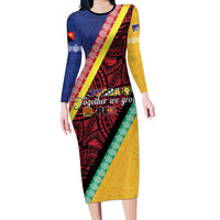 Love Torba PNG Day Family Matching Long Sleeve Bodycon Dress and Hawaiian Shirt Together We Grow LT05 Mom's Dress Colorful - Polynesian Pride