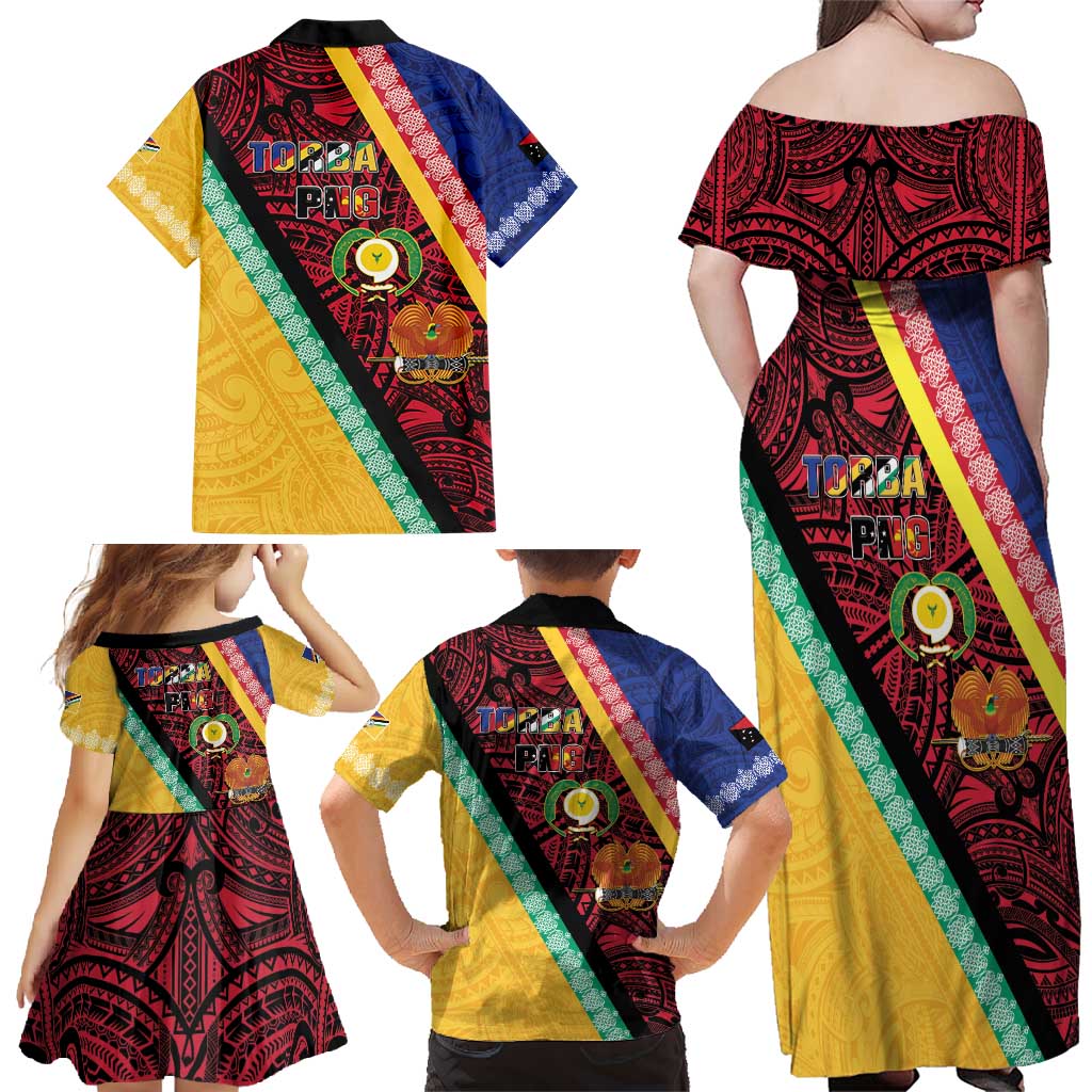 Love Torba PNG Day Family Matching Off Shoulder Maxi Dress and Hawaiian Shirt Together We Grow LT05 - Polynesian Pride
