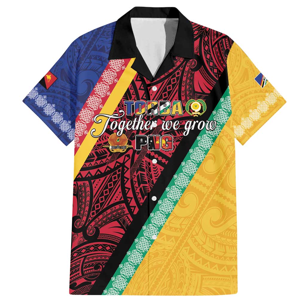 Love Torba PNG Day Family Matching Off Shoulder Short Dress and Hawaiian Shirt Together We Grow LT05 Dad's Shirt - Short Sleeve Colorful - Polynesian Pride