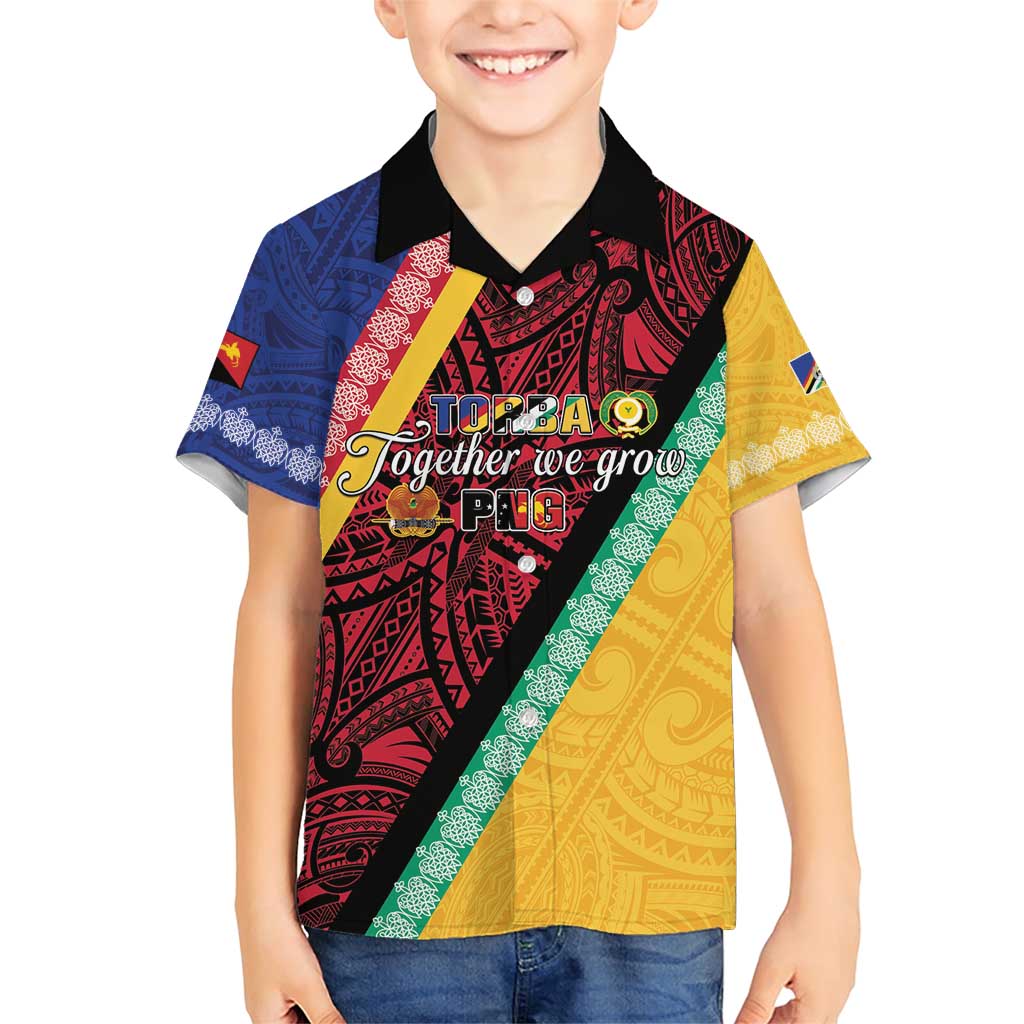 Love Torba PNG Day Family Matching Short Sleeve Bodycon Dress and Hawaiian Shirt Together We Grow LT05 Son's Shirt Colorful - Polynesian Pride