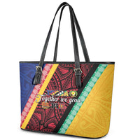 Love Torba PNG Day Leather Tote Bag Together We Grow LT05 - Polynesian Pride