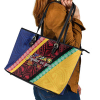Love Torba PNG Day Leather Tote Bag Together We Grow LT05 - Polynesian Pride