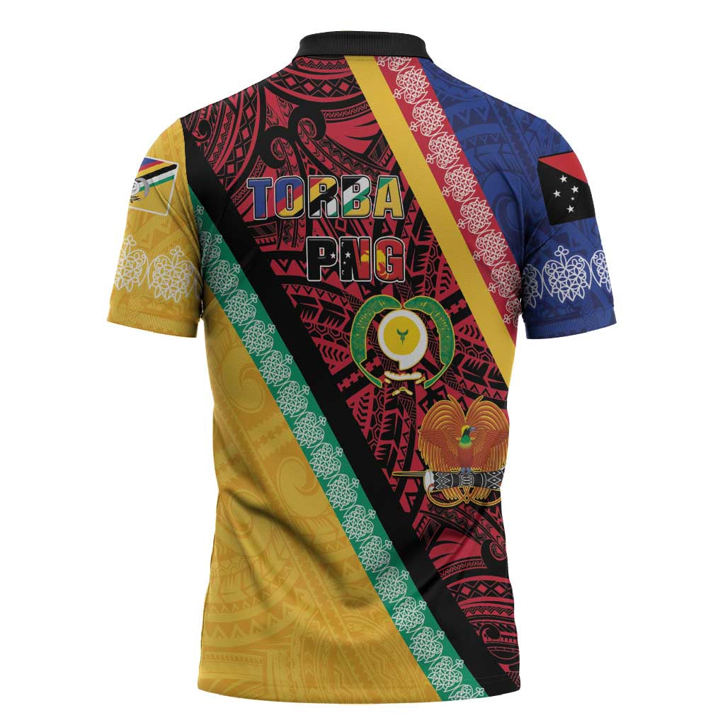 Love Torba PNG Day Zipper Polo Shirt Together We Grow - Polynesian Pride