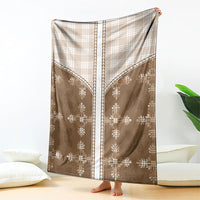 Beige Hawaii Paniolo Quilt Motif Blanket LT05 - Polynesian Pride