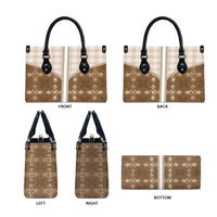 Beige Hawaii Paniolo Quilt Motif Leather Bag LT05 - Polynesian Pride