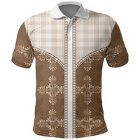 Beige Hawaii Paniolo Quilt Motif Polo Shirt LT05 Beige - Polynesian Pride