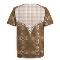 Beige Hawaii Paniolo Quilt Motif Rugby Jersey LT05 - Polynesian Pride