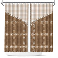 Beige Hawaii Paniolo Quilt Motif Shower Curtain LT05 Beige - Polynesian Pride