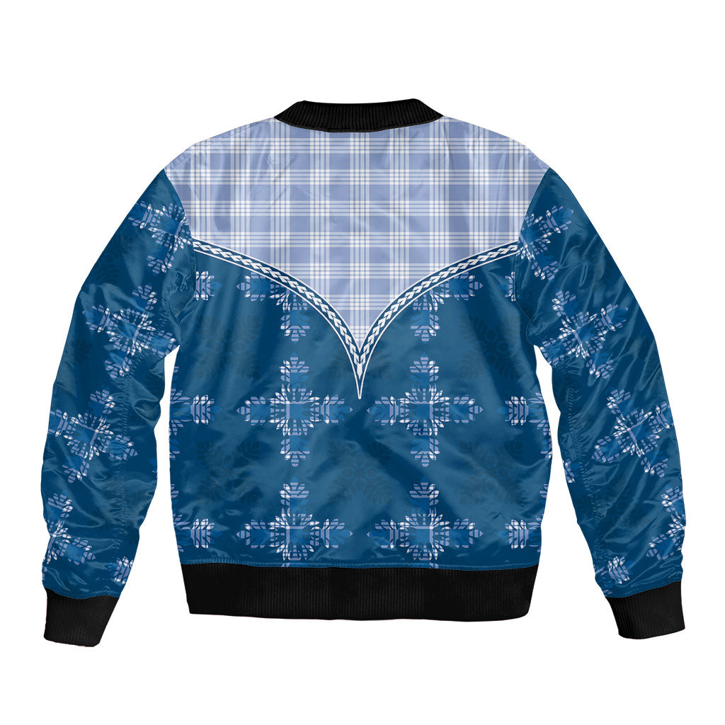 Blue Hawaii Paniolo Quilt Motif Bomber Jacket LT05 - Polynesian Pride