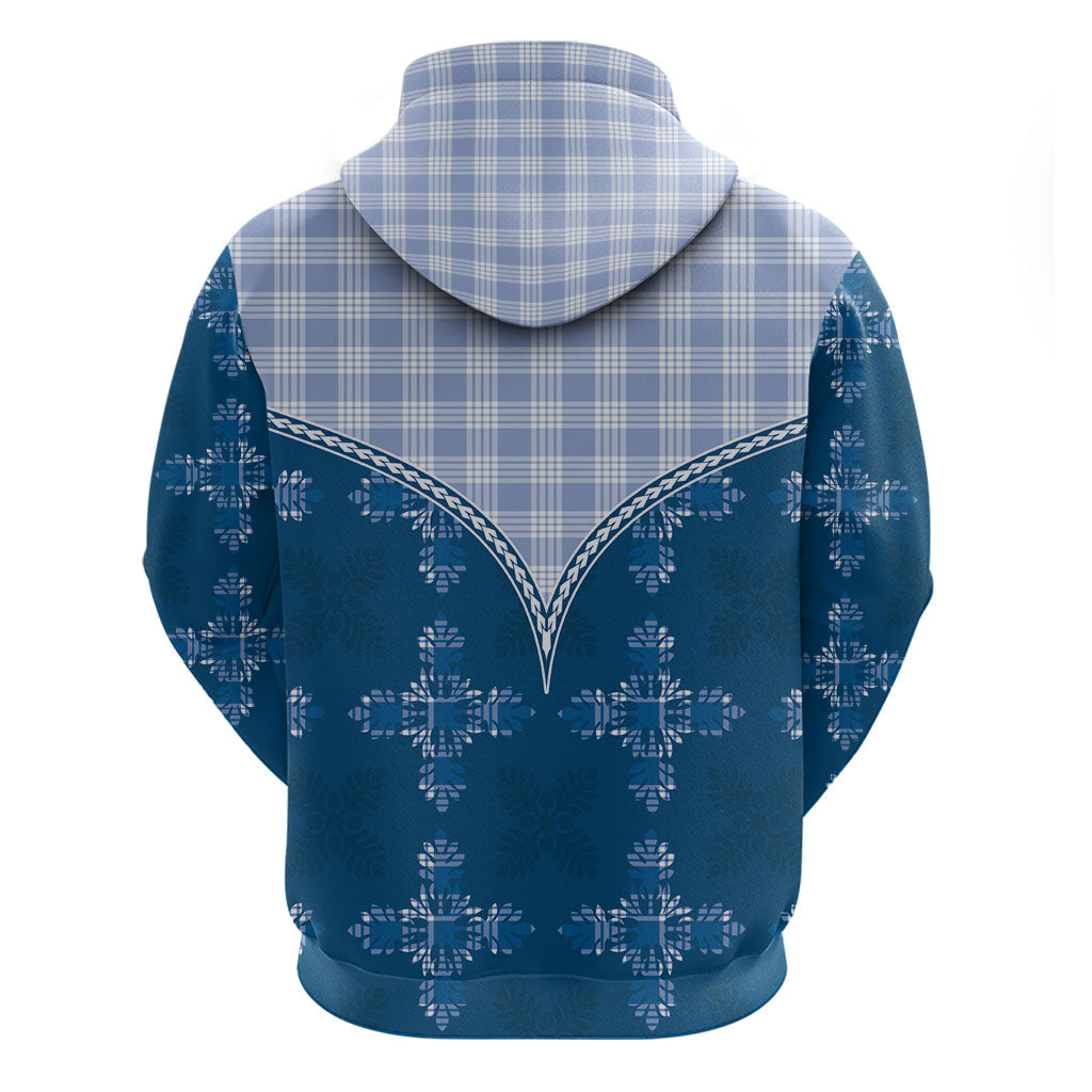 Blue Hawaii Paniolo Quilt Motif Hoodie LT05 - Polynesian Pride