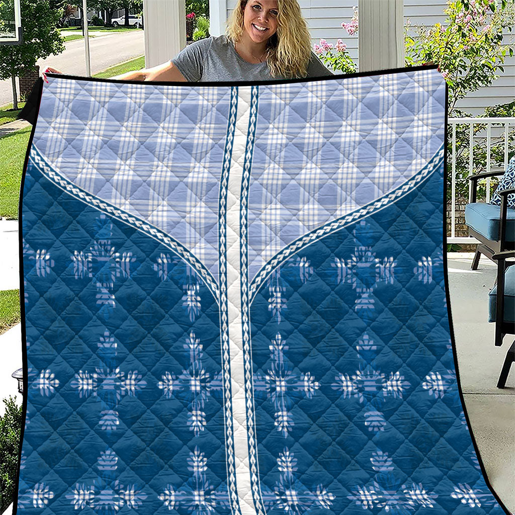 Blue Hawaii Paniolo Quilt Motif Quilt LT05 Blue - Polynesian Pride