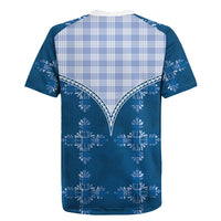 Blue Hawaii Paniolo Quilt Motif Rugby Jersey LT05 - Polynesian Pride