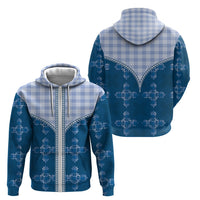 Blue Hawaii Paniolo Quilt Motif Zip Hoodie LT05 - Polynesian Pride