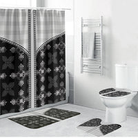 Black Hawaii Paniolo Quilt Motif Bathroom Set LT05 Bathroom Set (4 pcs) Black - Polynesian Pride