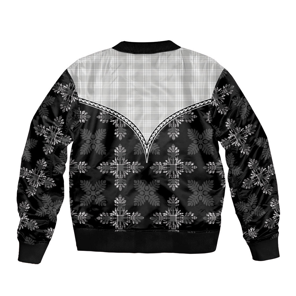 Black Hawaii Paniolo Quilt Motif Bomber Jacket LT05 - Polynesian Pride