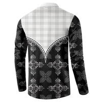 Black Hawaii Paniolo Quilt Motif Button Sweatshirt LT05 - Polynesian Pride