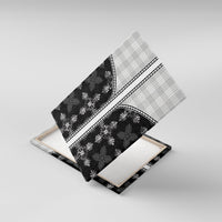 Black Hawaii Paniolo Quilt Motif Canvas Wall Art LT05 With Frame Black - Polynesian Pride