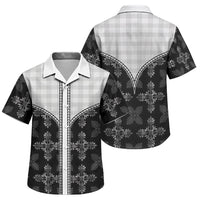 Black Hawaii Paniolo Quilt Motif Family Matching Summer Maxi Dress and Hawaiian Shirt LT05 Son's Shirt Black - Polynesian Pride