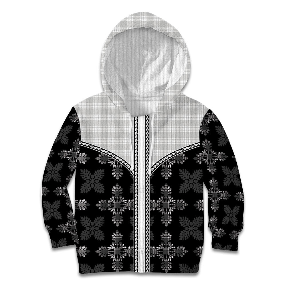 Black Hawaii Paniolo Quilt Motif Kid Hoodie
