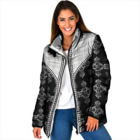Black Hawaii Paniolo Quilt Motif Padded Jacket LT05 Women Black - Polynesian Pride
