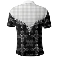 Black Hawaii Paniolo Quilt Motif Polo Shirt LT05 - Polynesian Pride