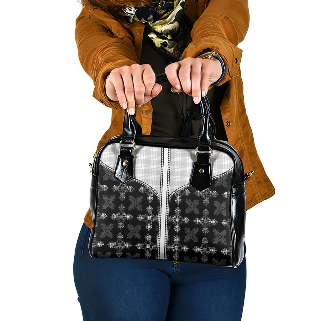 Black Hawaii Paniolo Quilt Motif Shoulder Handbag