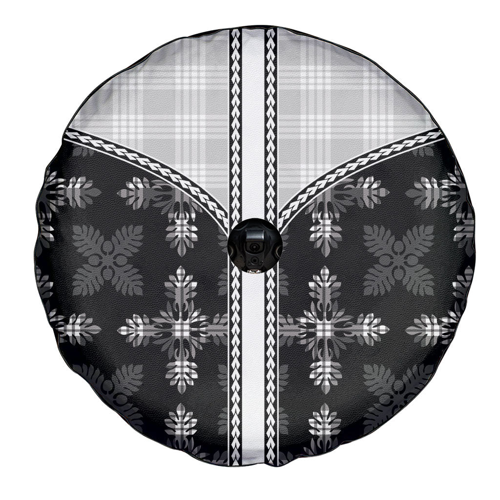 Black Hawaii Paniolo Quilt Motif Spare Tire Cover LT05 - Polynesian Pride