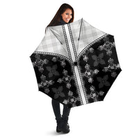 Black Hawaii Paniolo Quilt Motif Umbrella LT05 - Polynesian Pride
