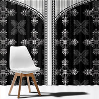 Black Hawaii Paniolo Quilt Motif Window Curtain LT05 - Polynesian Pride